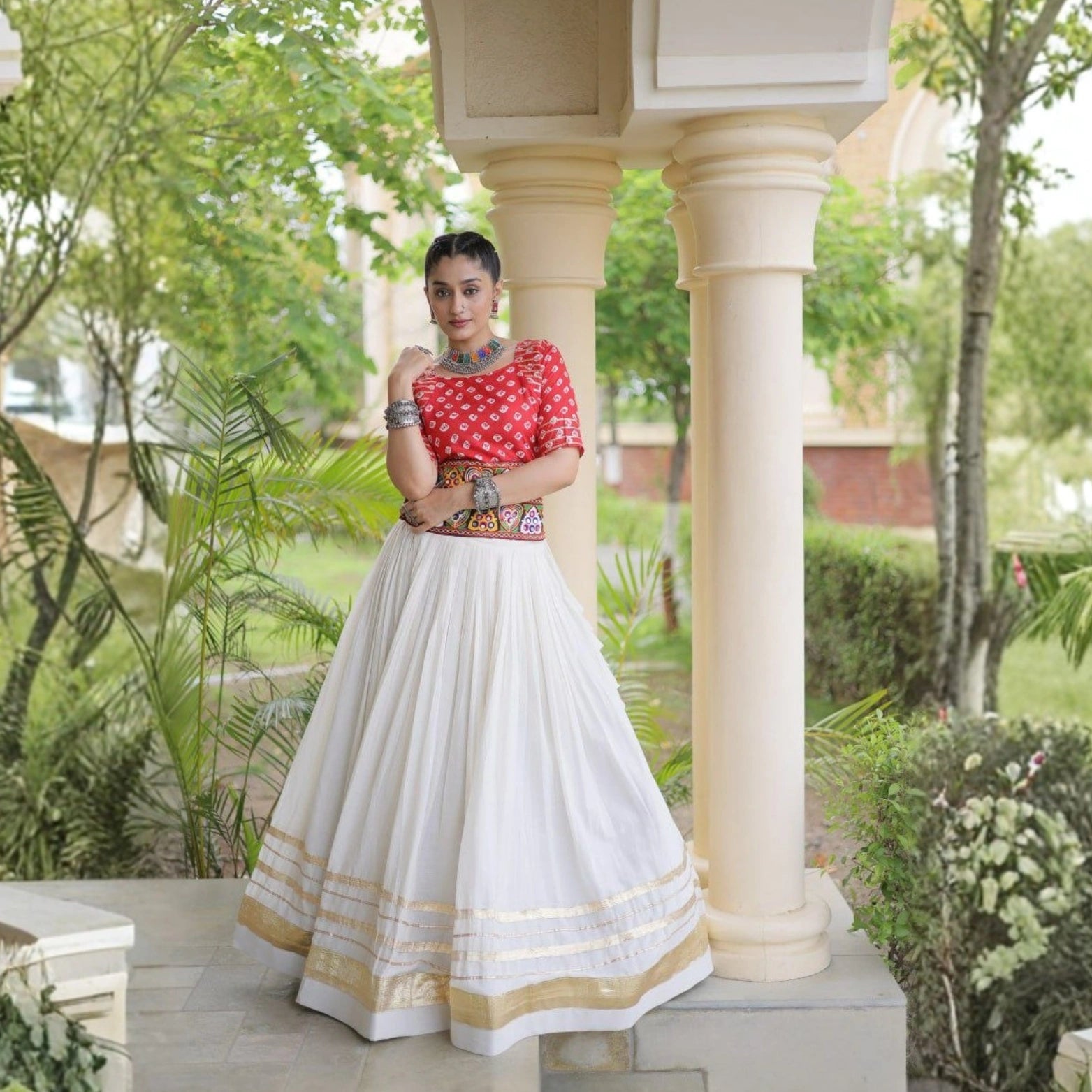 Gulnaar Gamthi Gota Patti Lehenga Set
