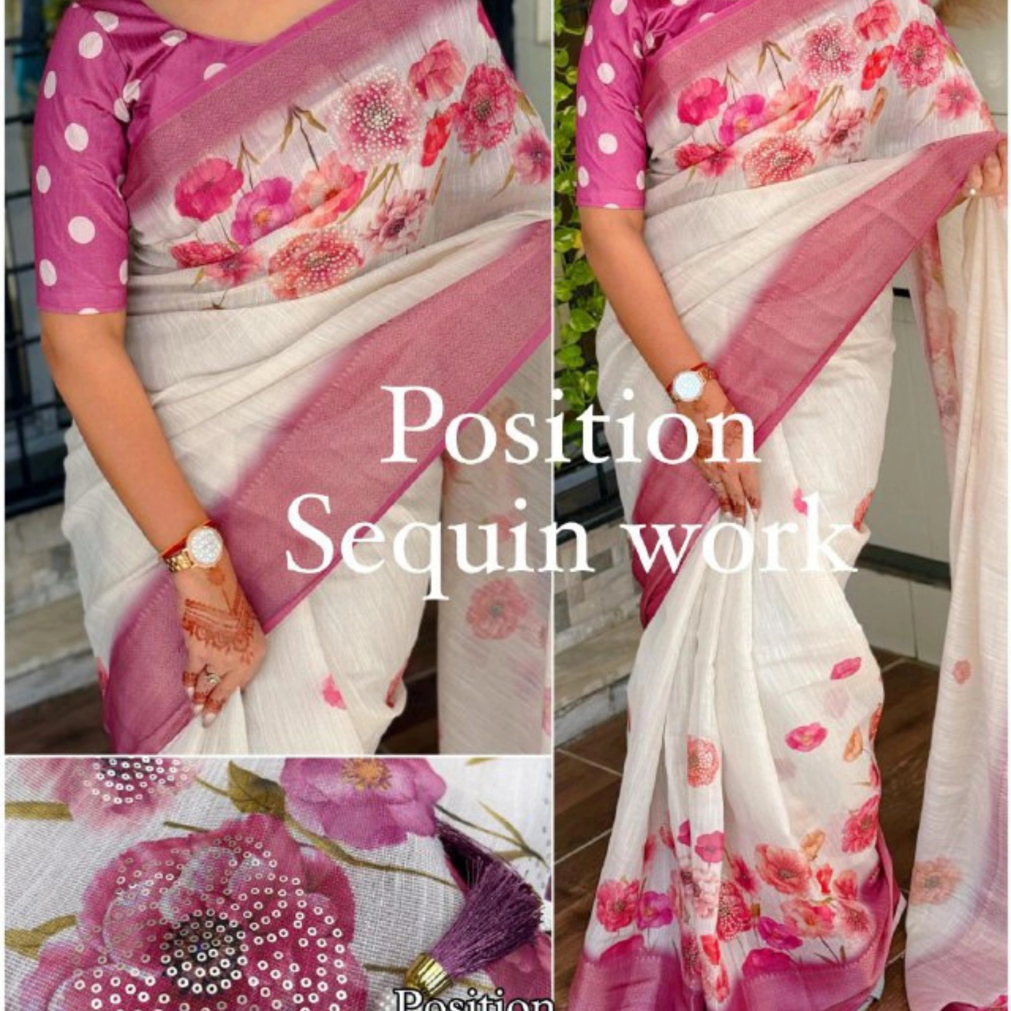 Royal Cotton Silk 3D Print Designer Saree