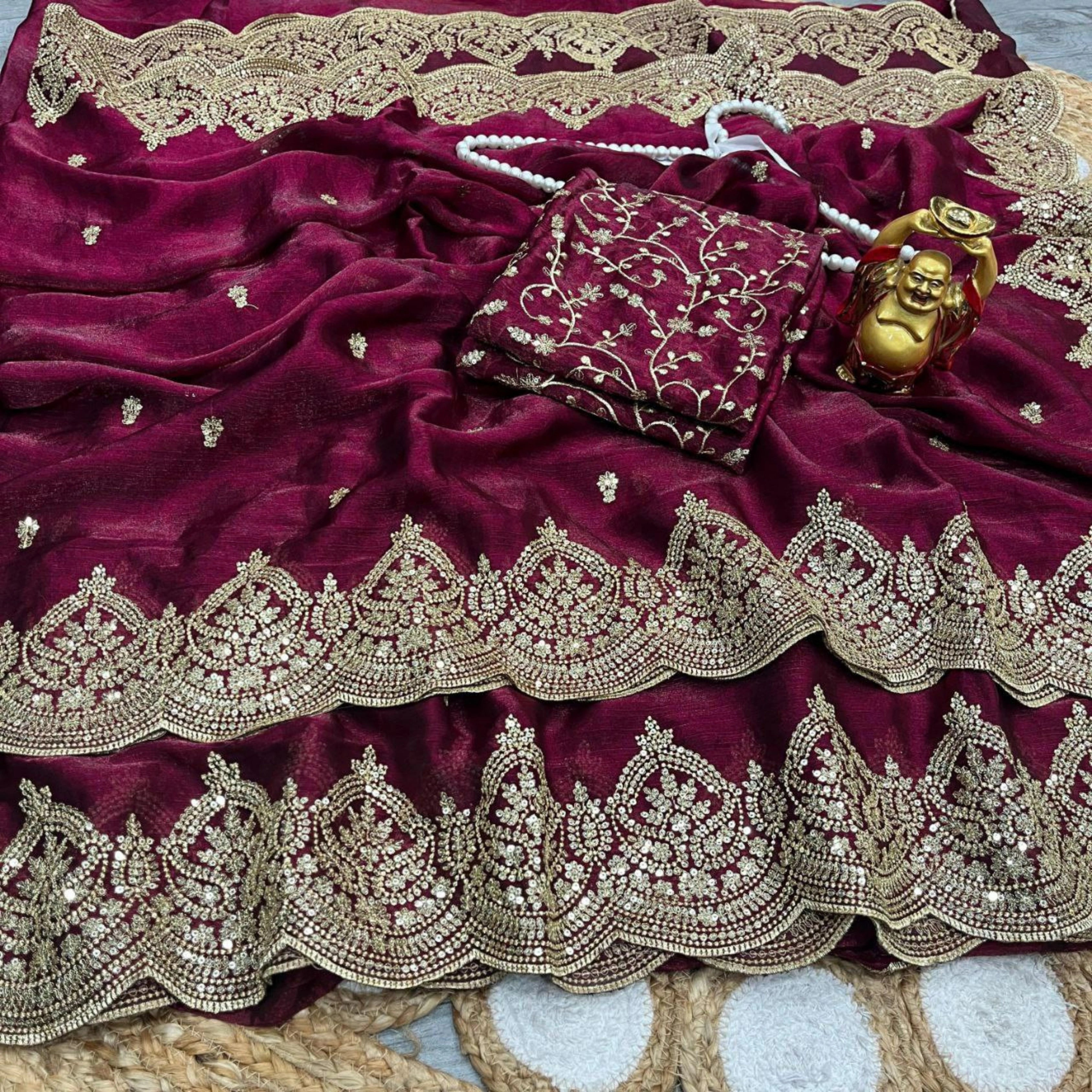 Royal Fendy Chiffon Sequence Party Saree