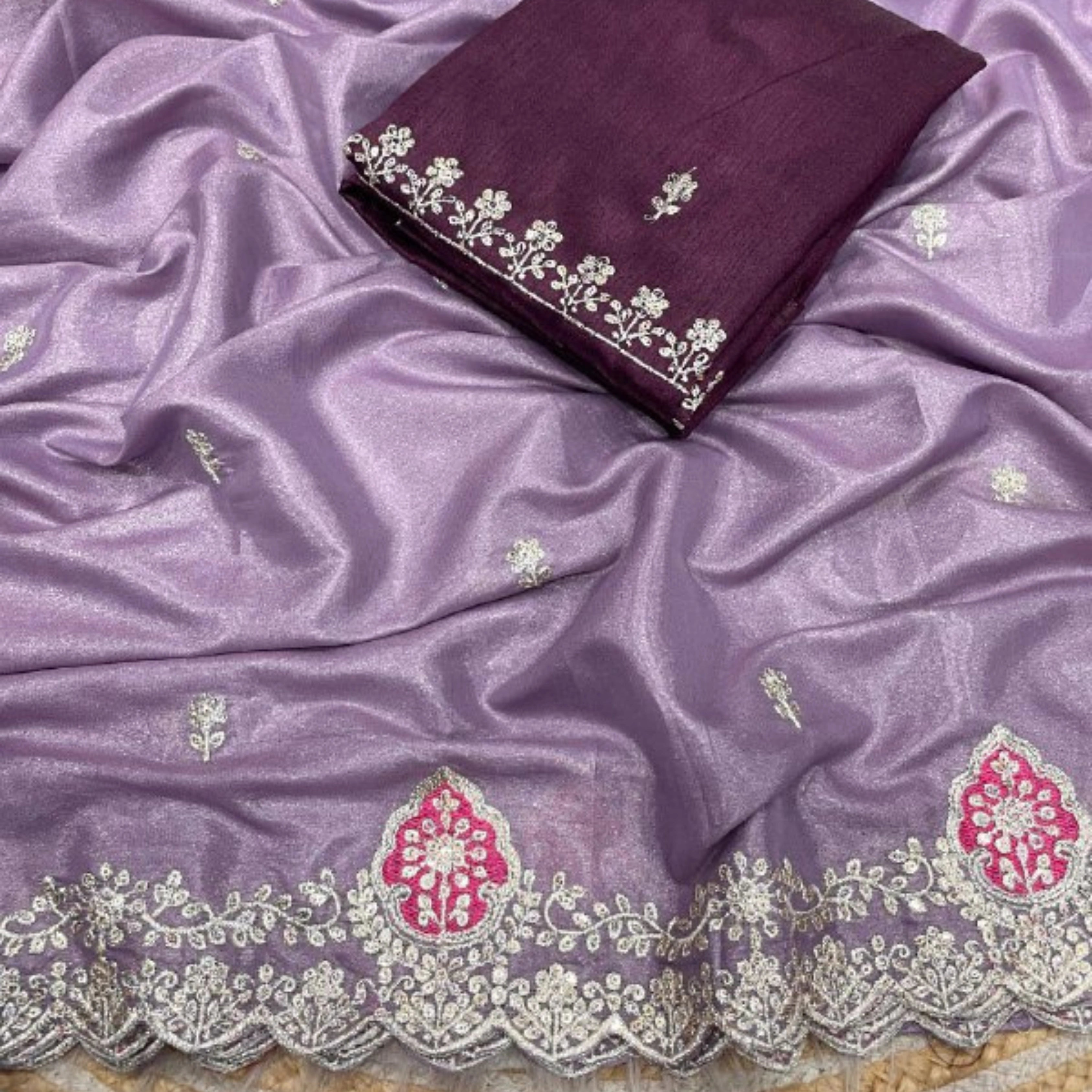 Royal Blooming Chocolate Silk Festive Saree