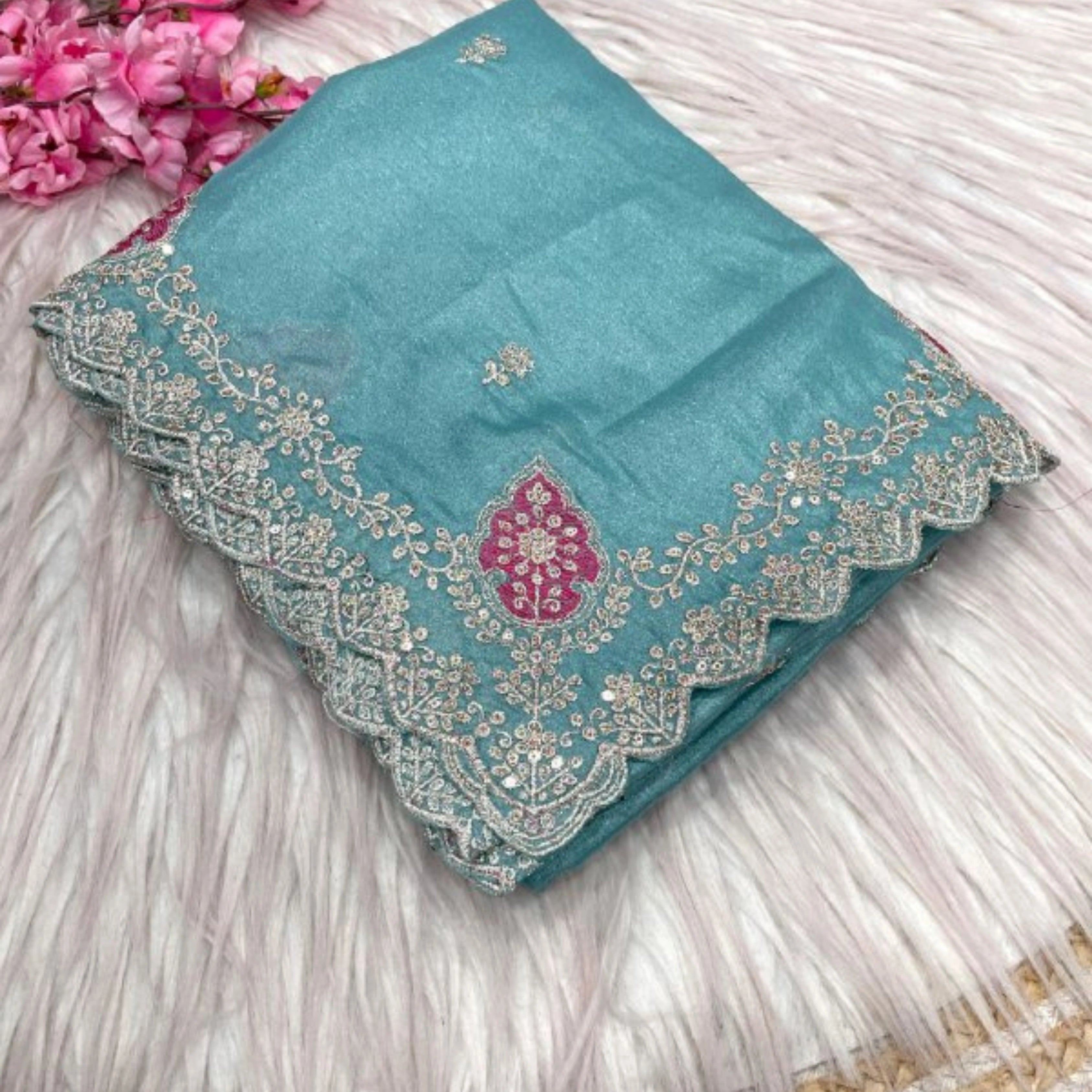 Royal Blooming Chocolate Silk Festive Saree
