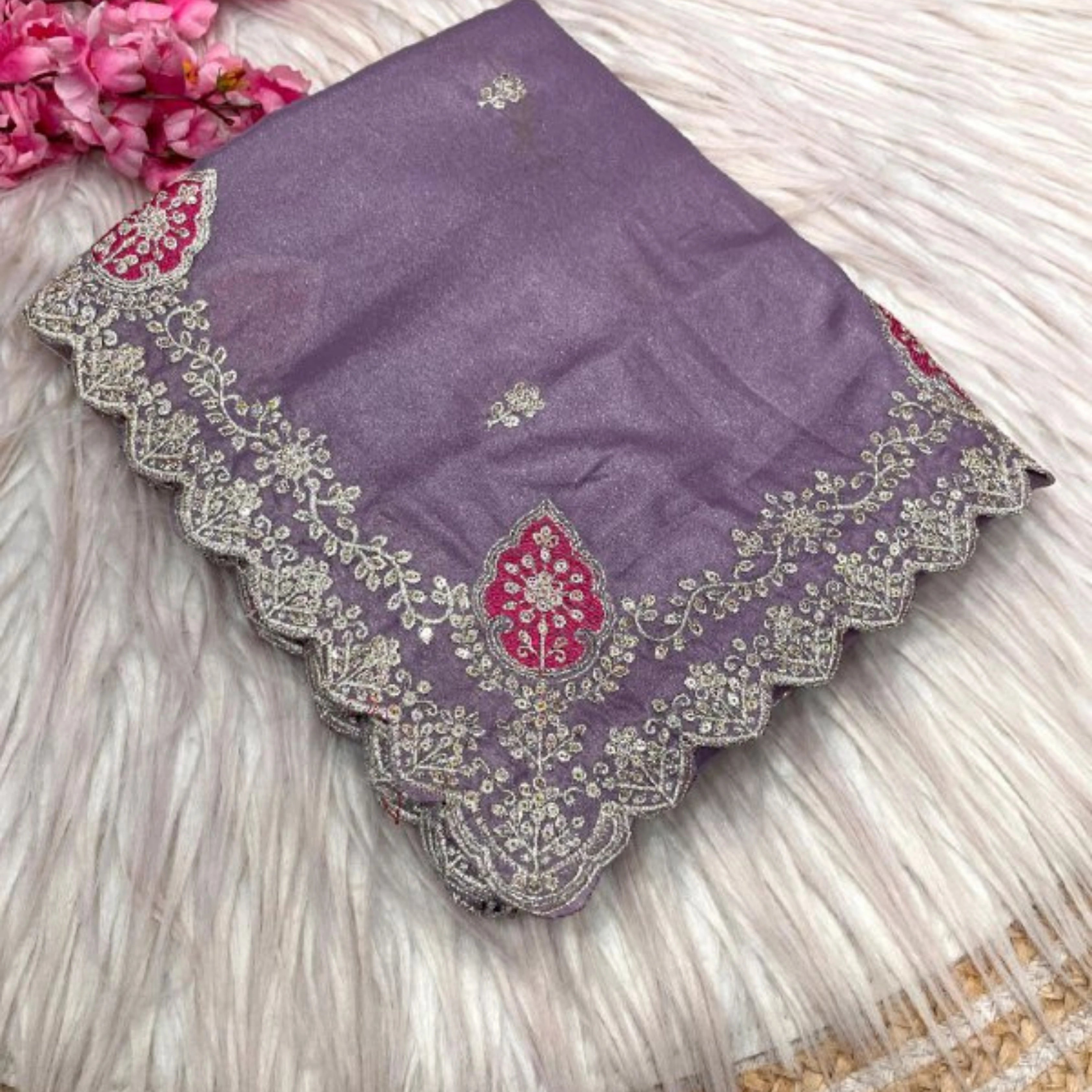 Royal Blooming Chocolate Silk Festive Saree