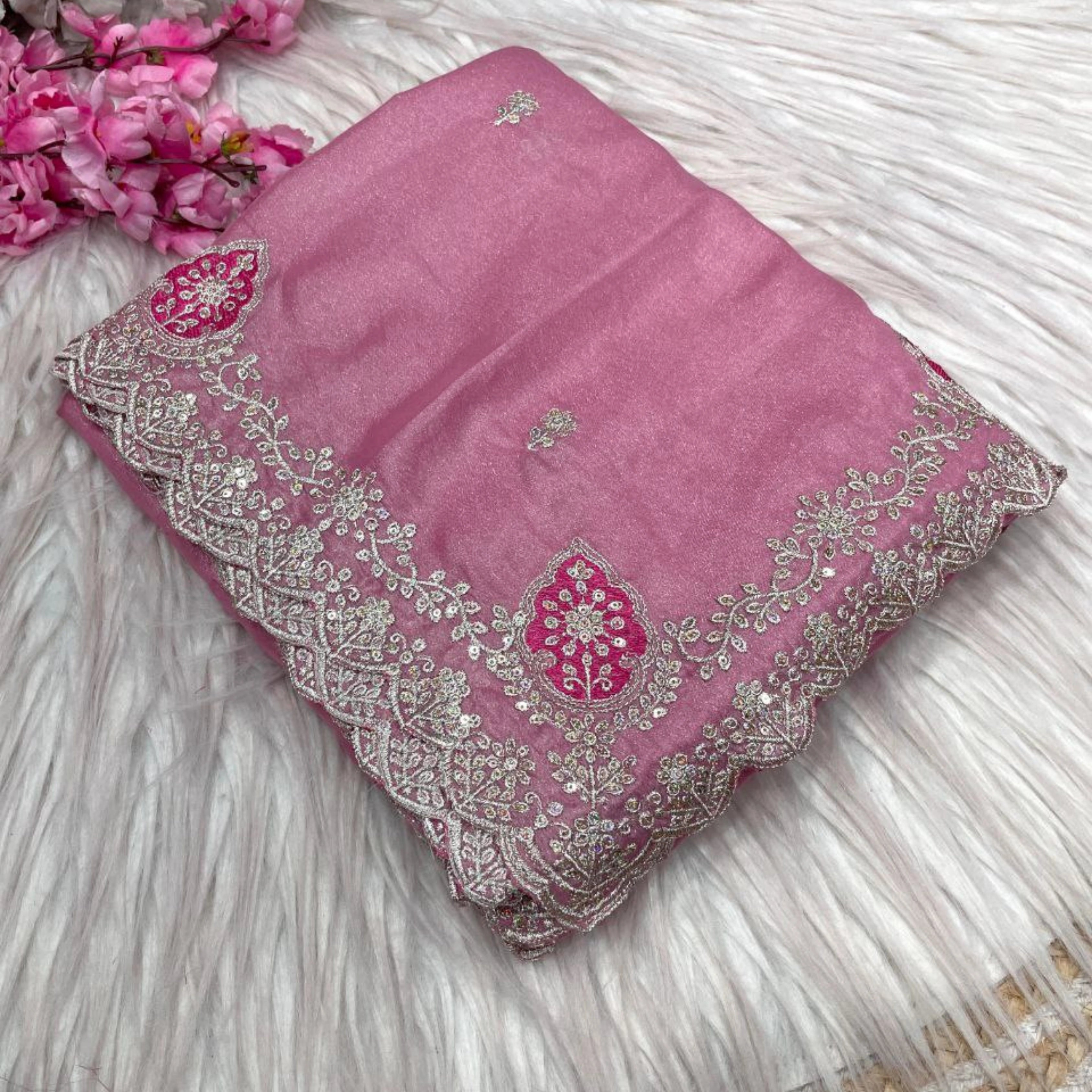 Royal Blooming Chocolate Silk Festive Saree