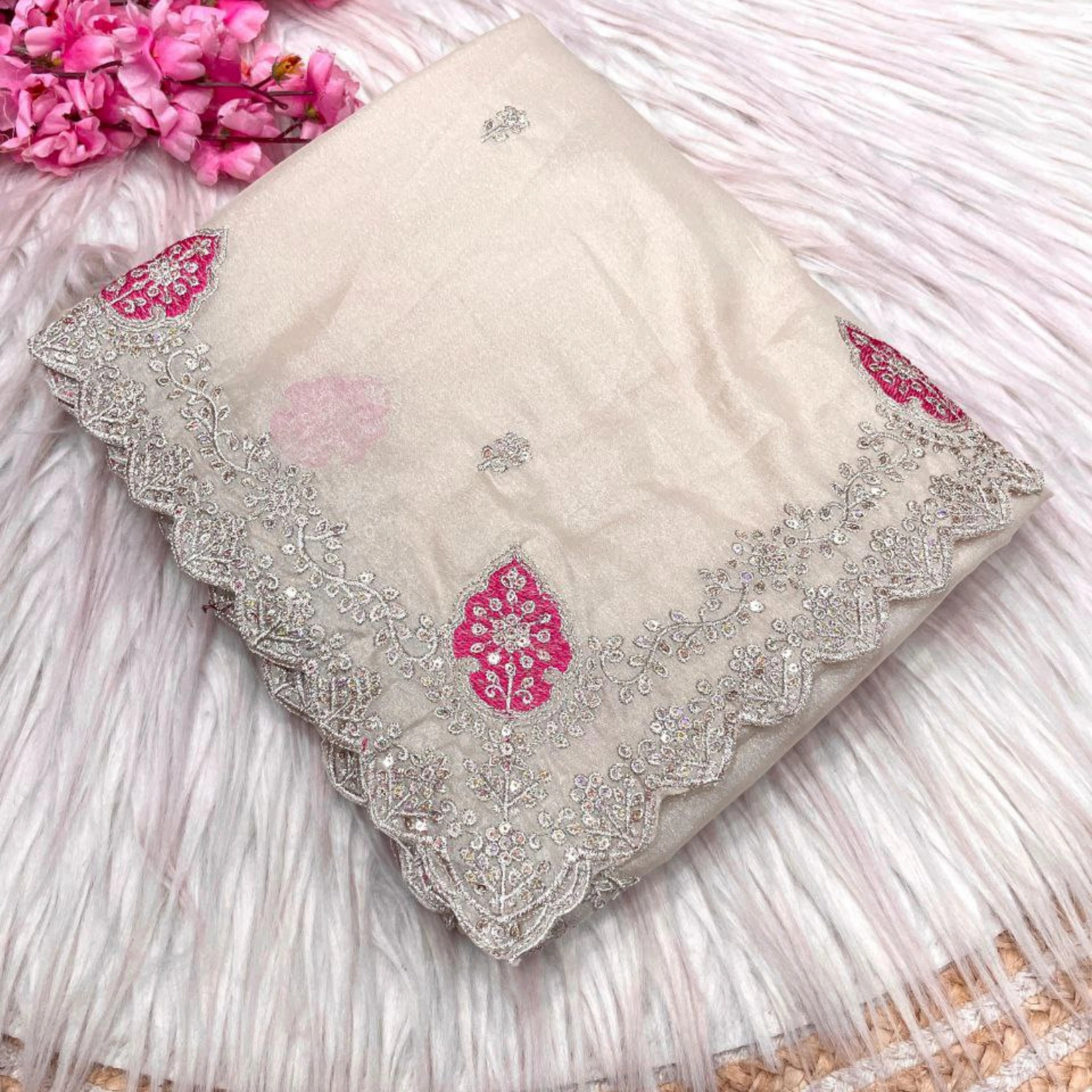 Royal Blooming Chocolate Silk Festive Saree