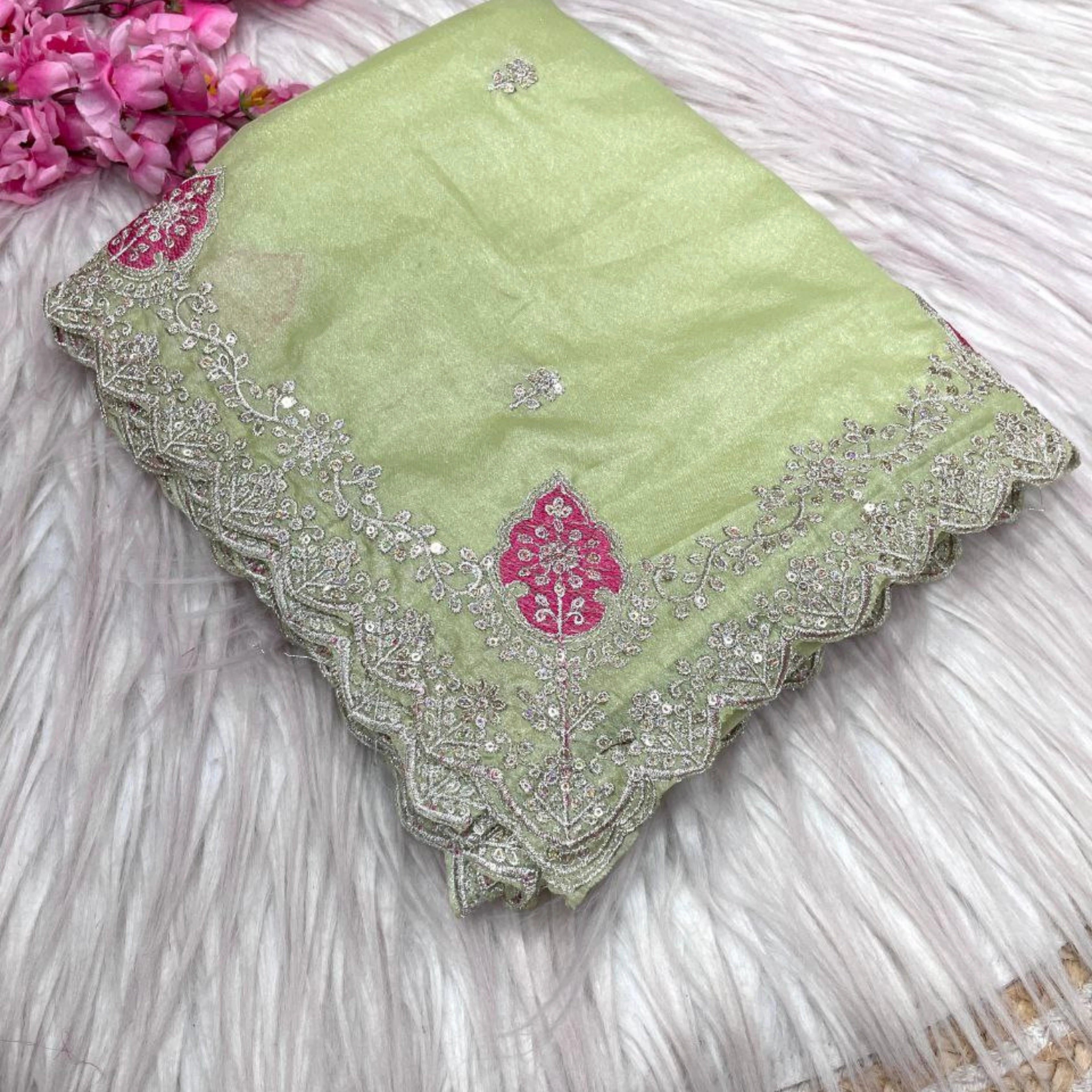 Royal Blooming Chocolate Silk Festive Saree