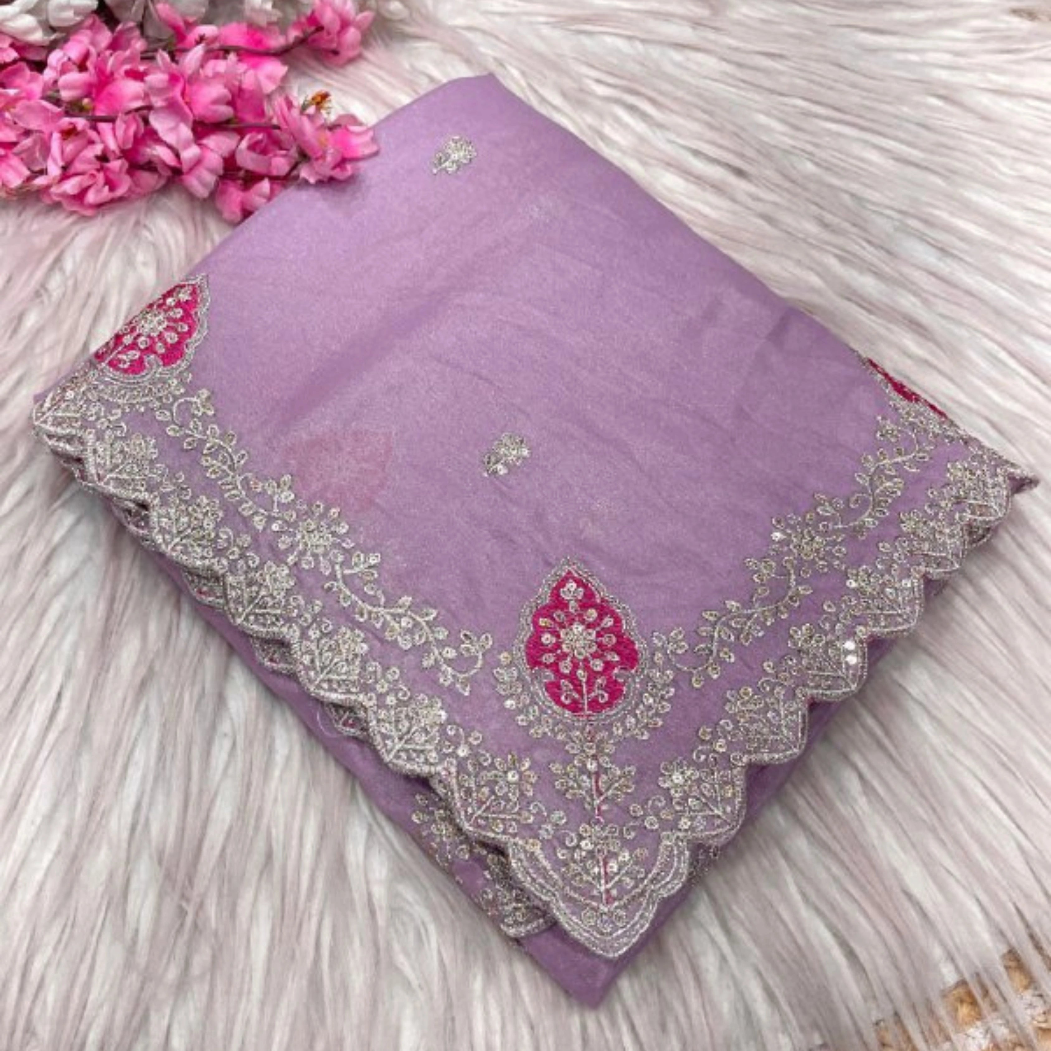 Royal Blooming Chocolate Silk Festive Saree
