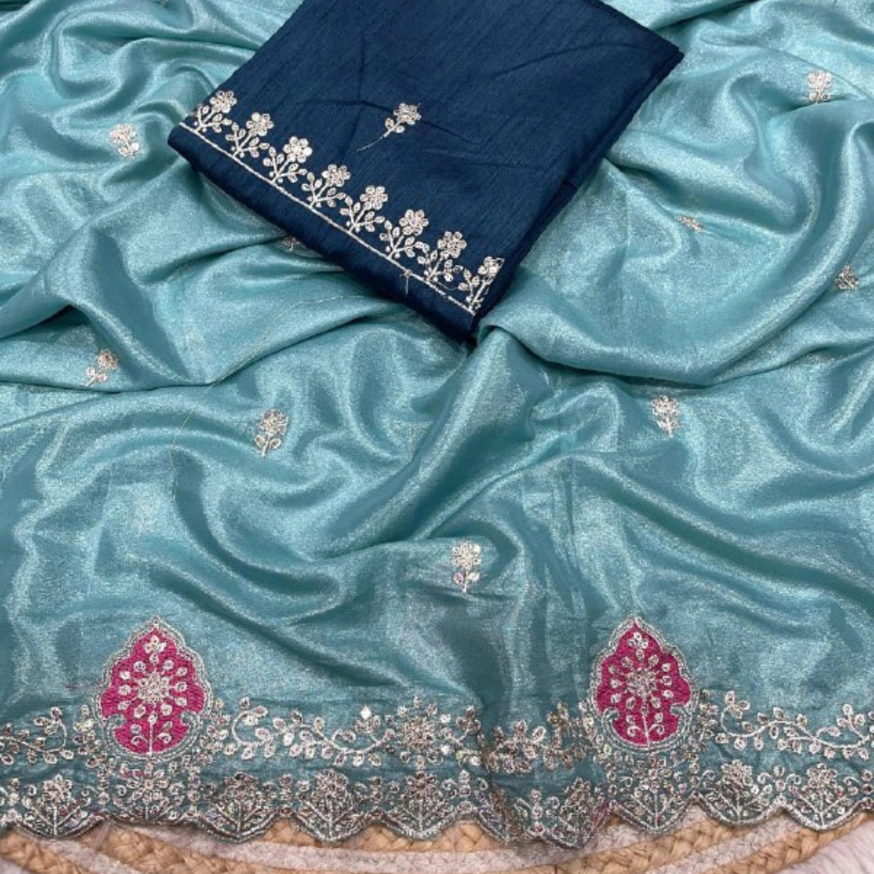 Royal Blooming Chocolate Silk Festive Saree