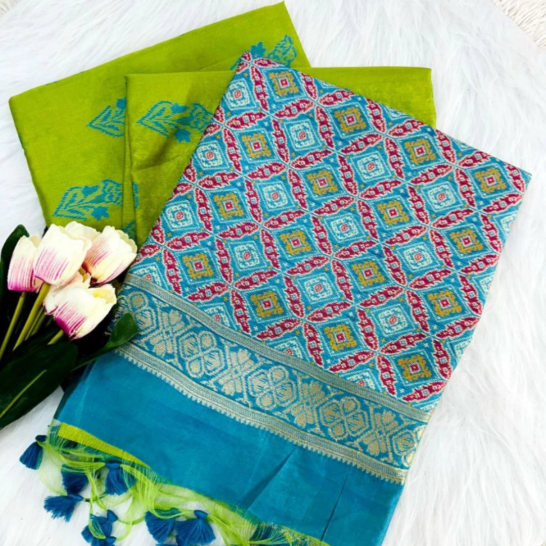 Chanderi Silk Saree with Patola Pallu