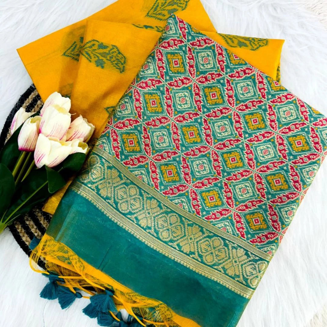 Chanderi Silk Saree with Patola Pallu