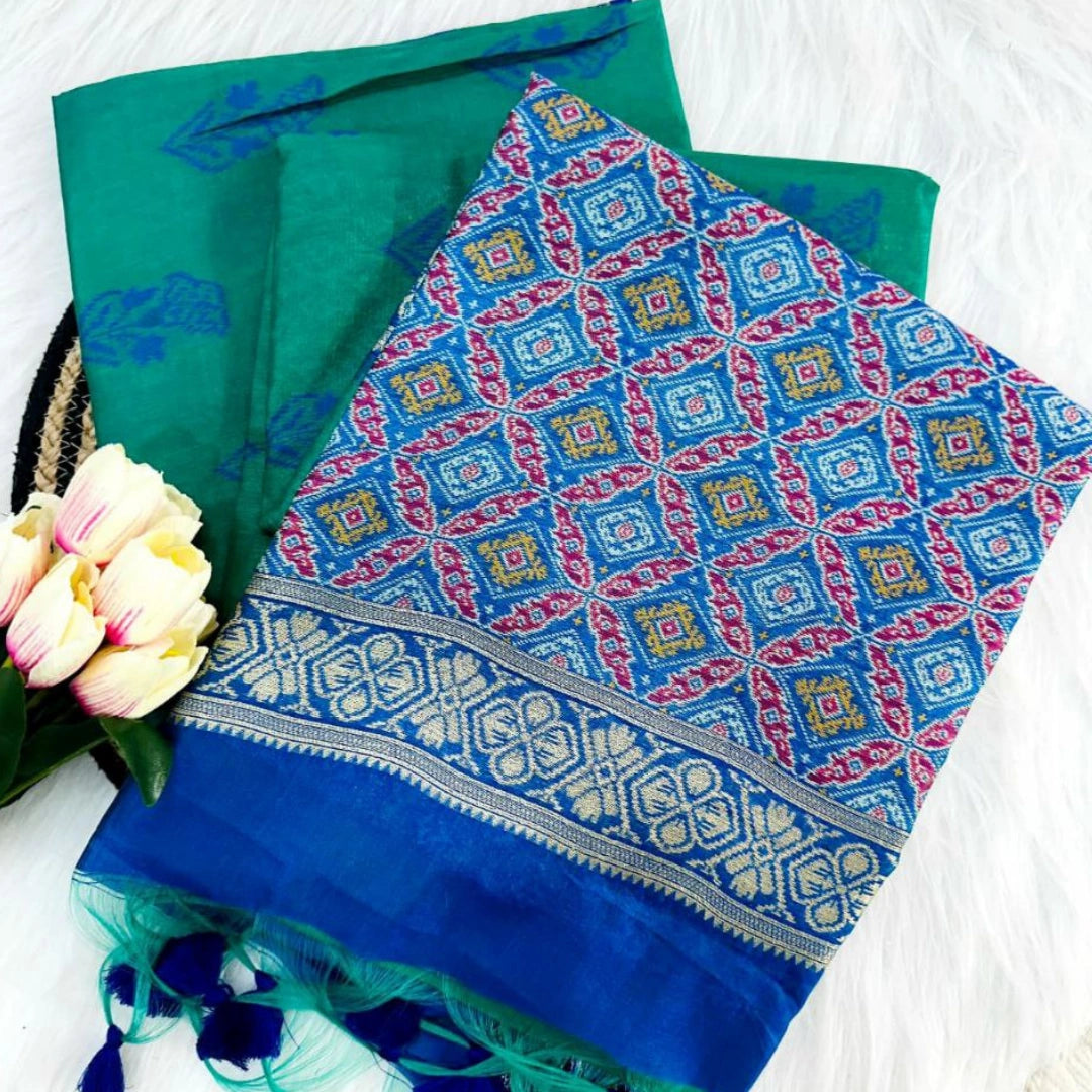 Chanderi Silk Saree with Patola Pallu