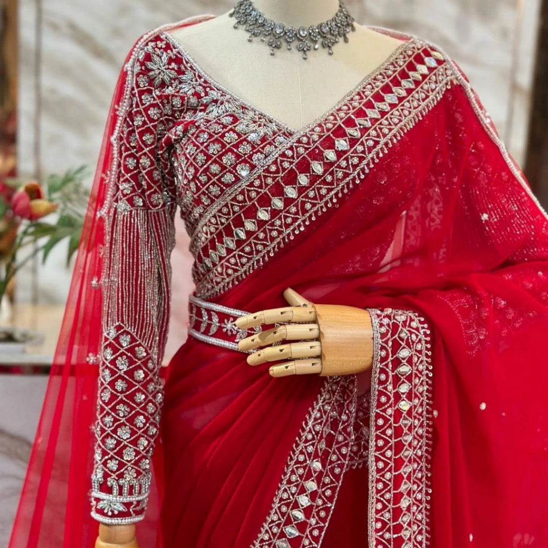 Karwa Chauth Tibby Silk Saree Set