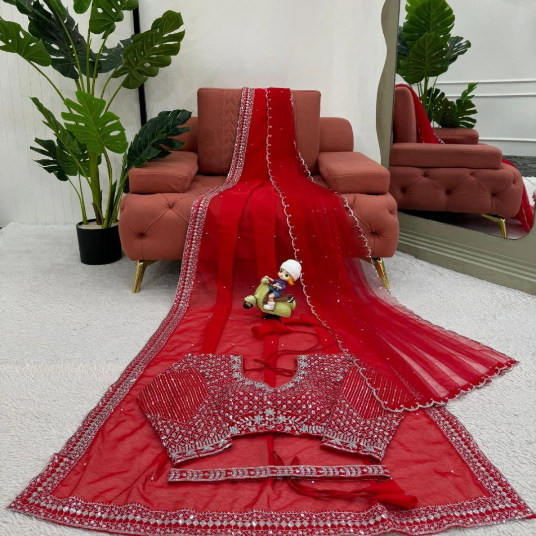 Karwa Chauth Tibby Silk Saree Set