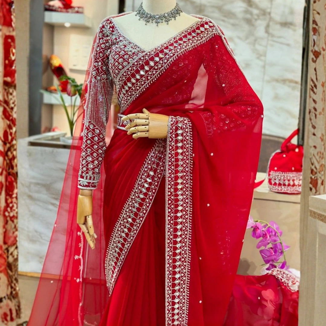 Karwa Chauth Tibby Silk Saree Set