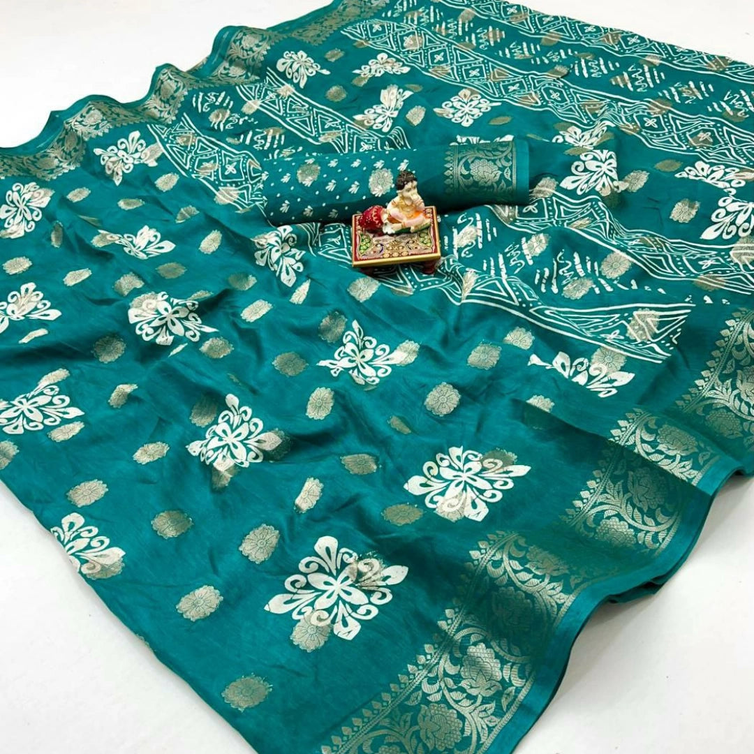 Heavy Dola Silk Saree with Exclusive Prints