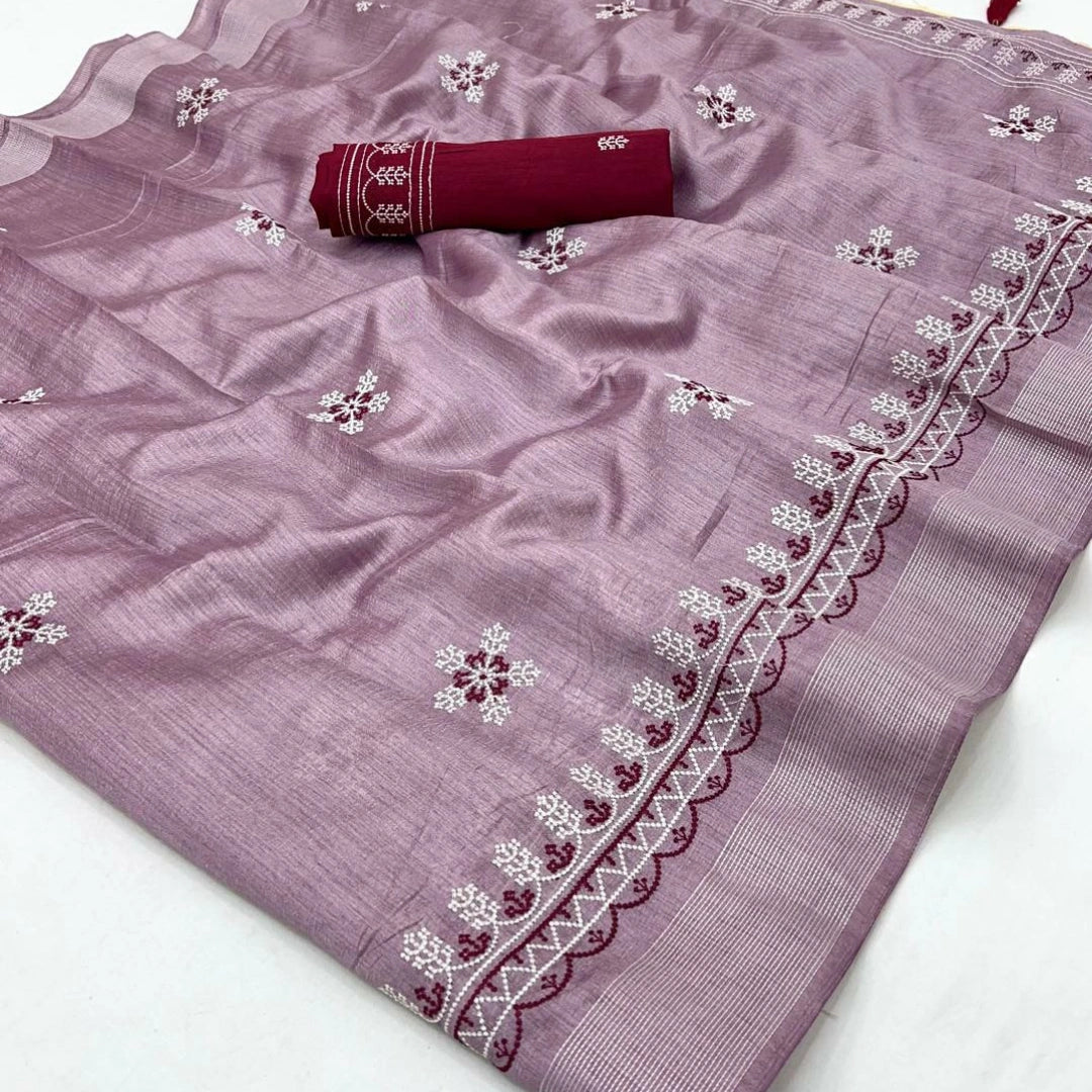 Akira Soft Cotton Embroidered Saree