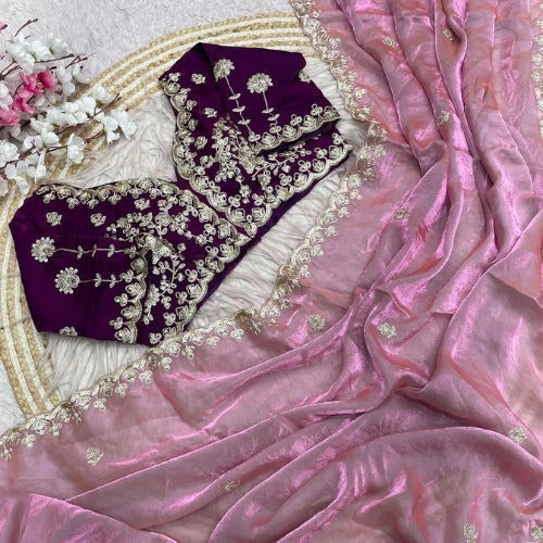 Meher Fendi Satin Silk Saree