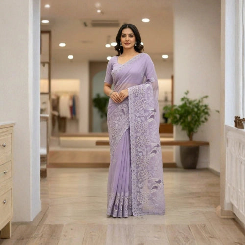 Roselle Aura Embroidered Saree