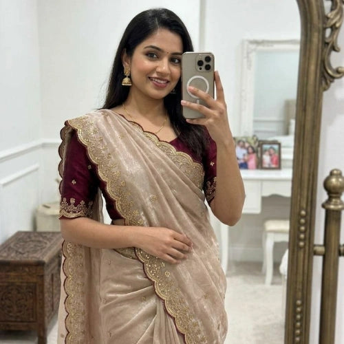 Noorvika Sequined Satin Saree