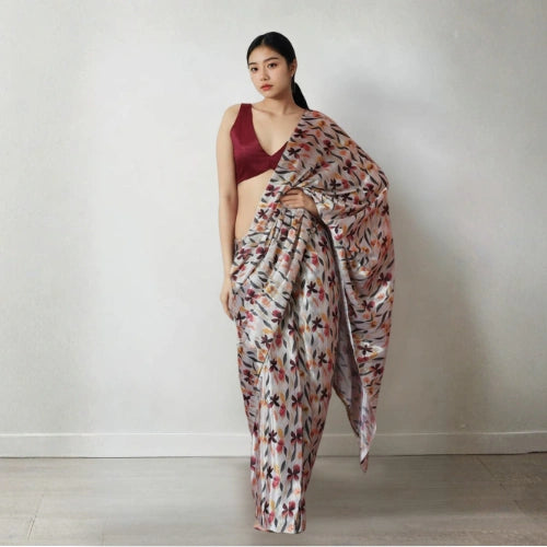 Pure Chinon Silk Ready To Wear Saree