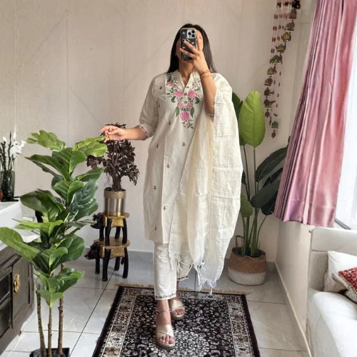 French Crepe Digital Print 3-Piece Suit Material
