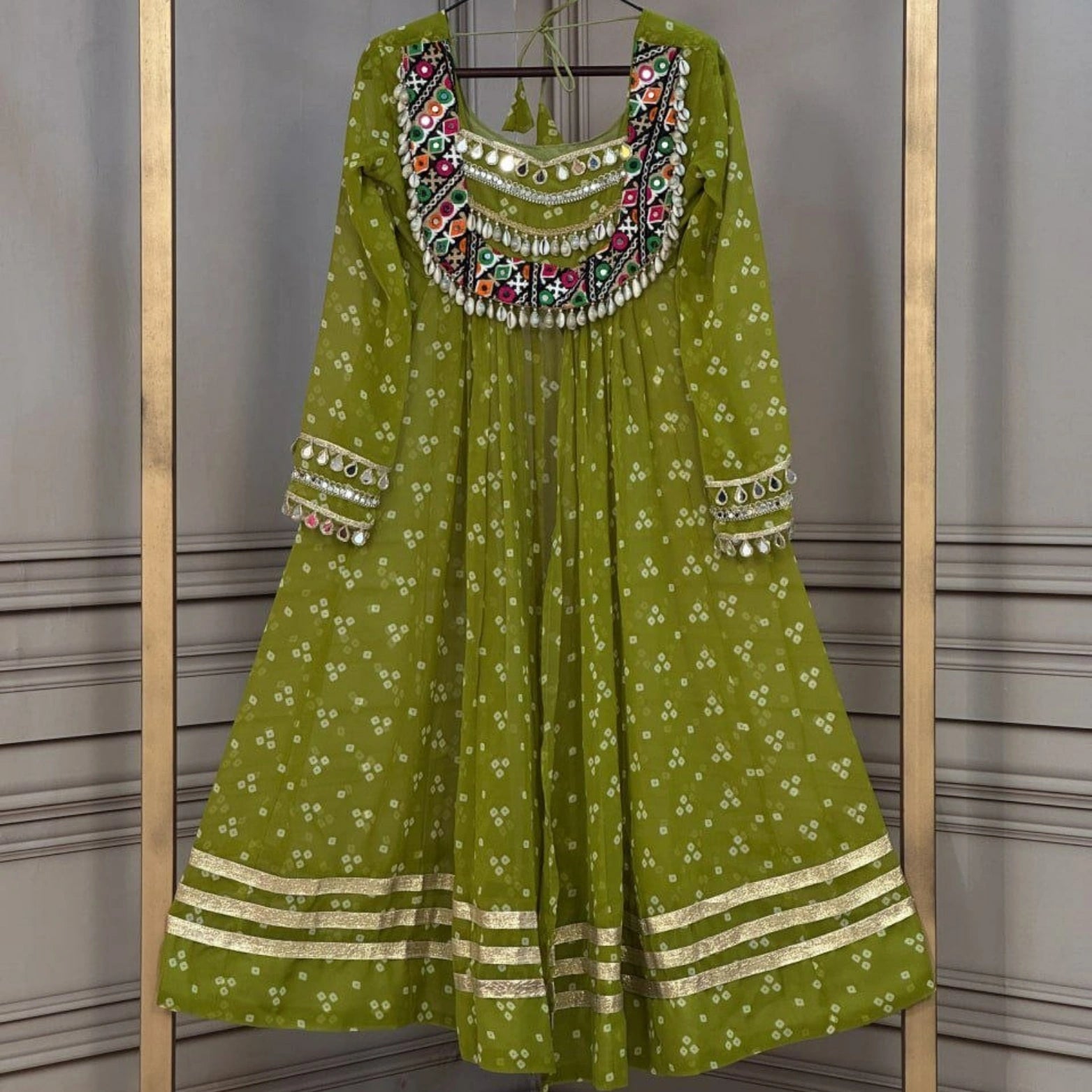 Rangoli Bandhani Festive Kurti