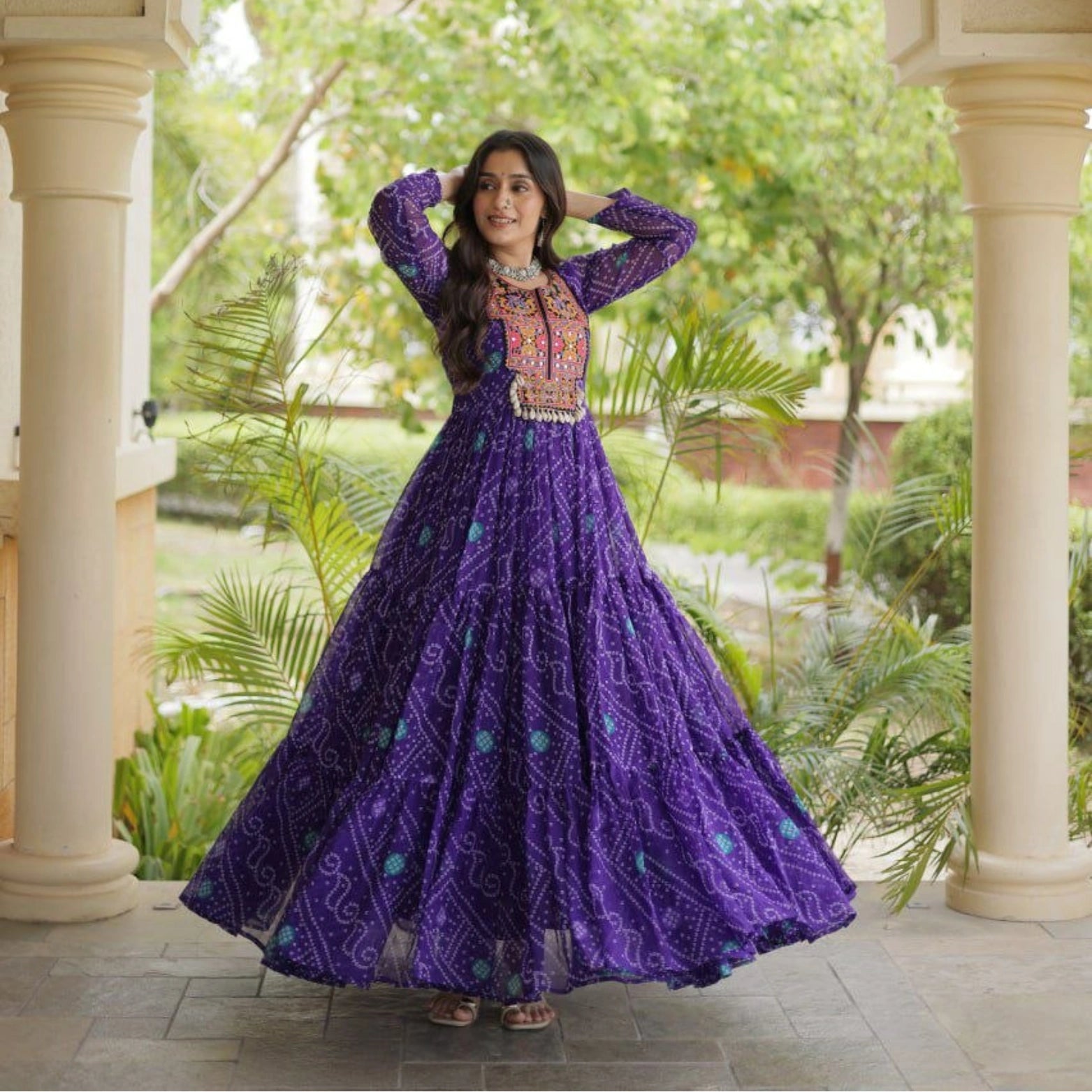 Meher Bandhani Anarkali Gown