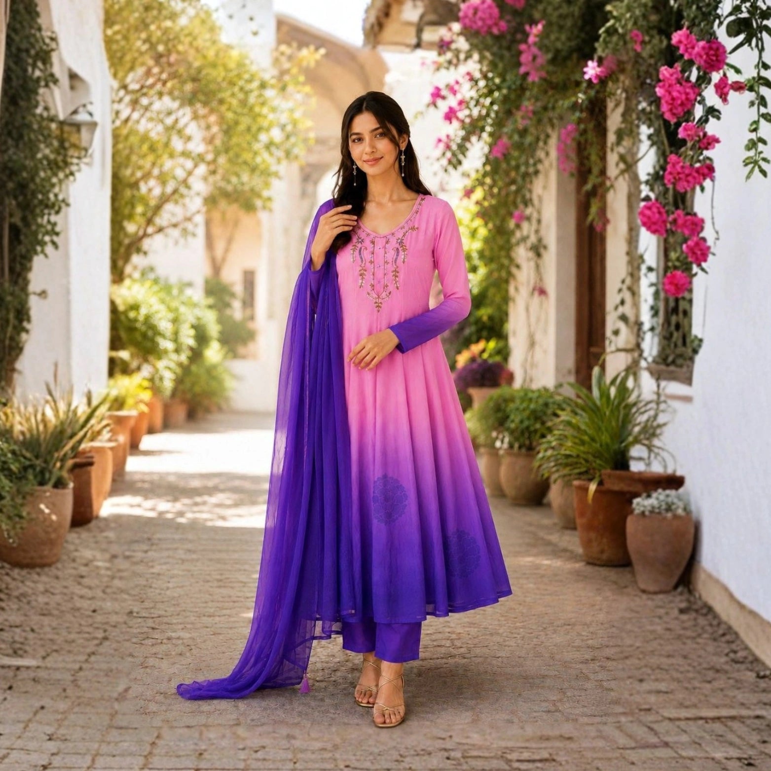 Premium Chiffon Anarkali Suit Set with Dupatta
