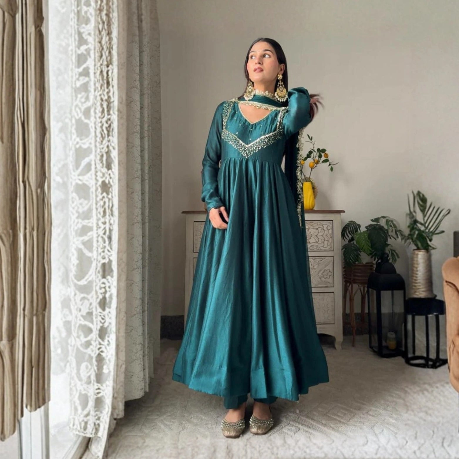 Riwaayat Party Wear Gown Set with Dupatta
