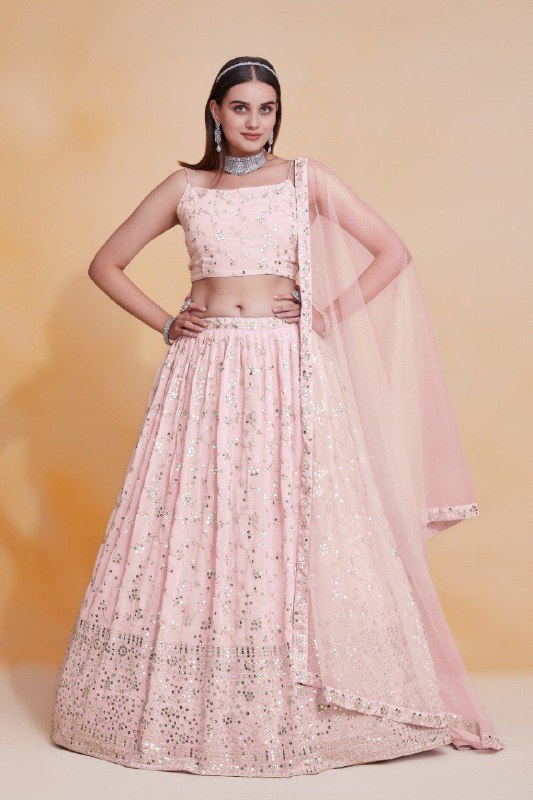Georgette Semi-Stitched Lehenga Set