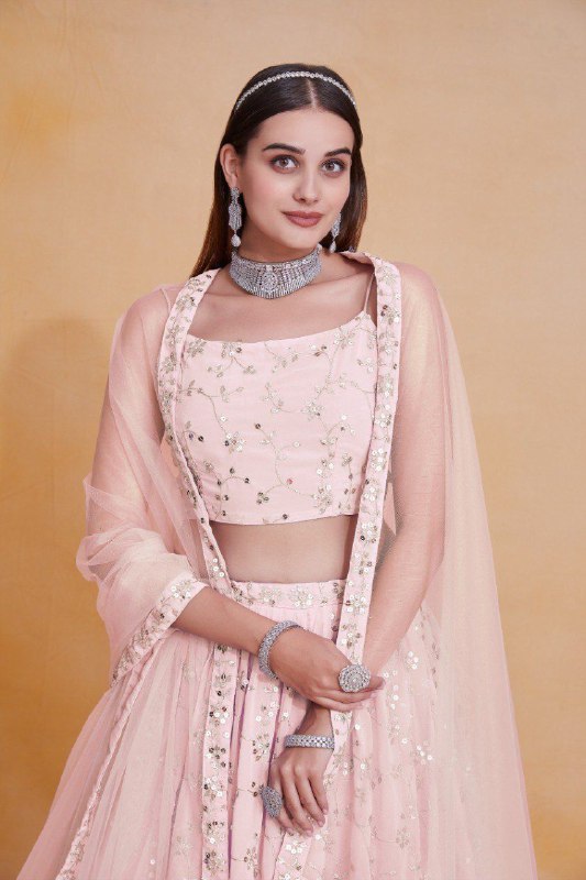 Georgette Semi-Stitched Lehenga Set