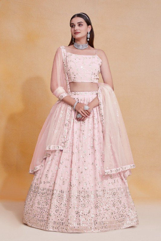 Georgette Semi-Stitched Lehenga Set